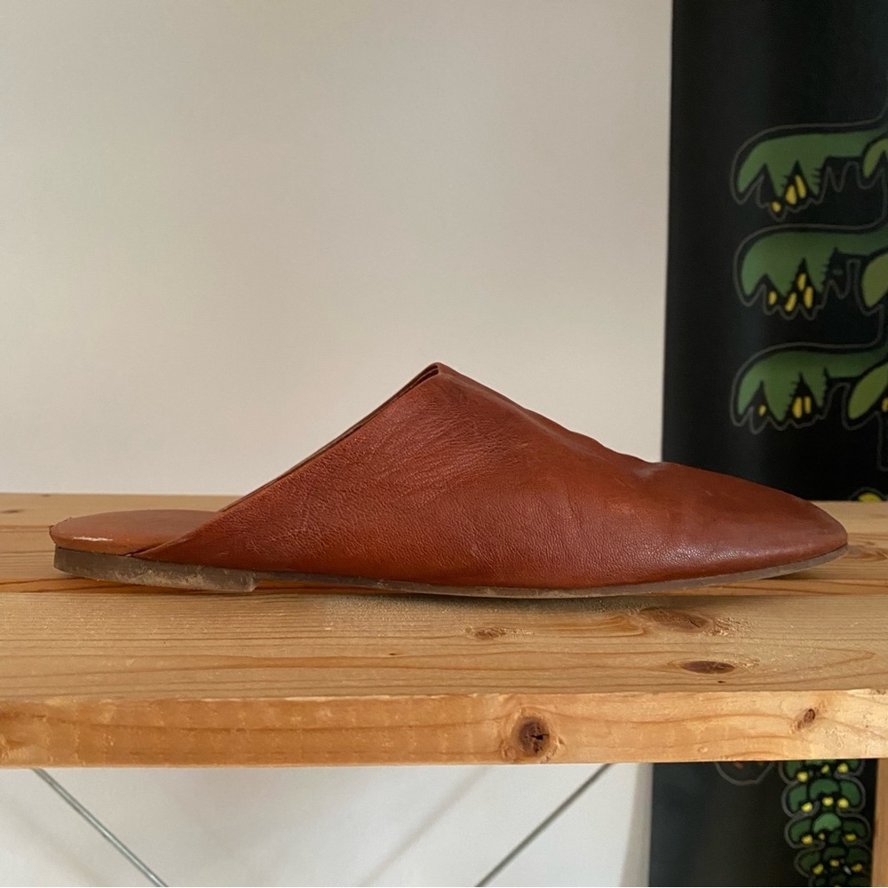 Free People Brown Leather Reese Mule Flats 37 - Picture 9 of 14